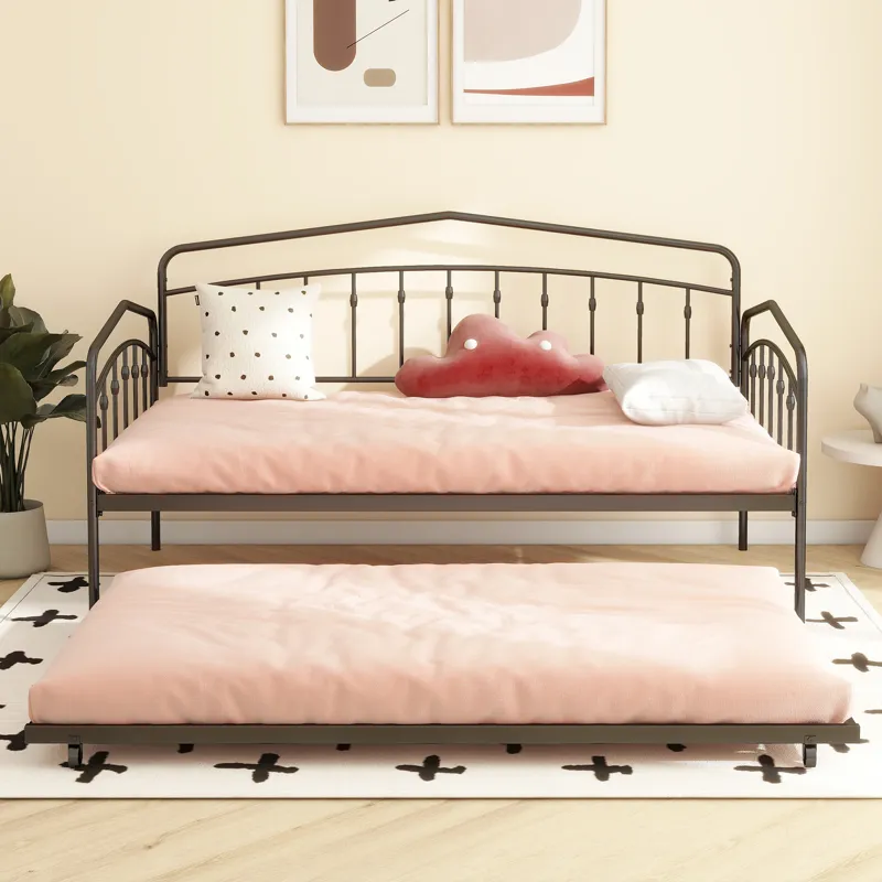 Fox - Twin Daybed With Twin Trundle - Black