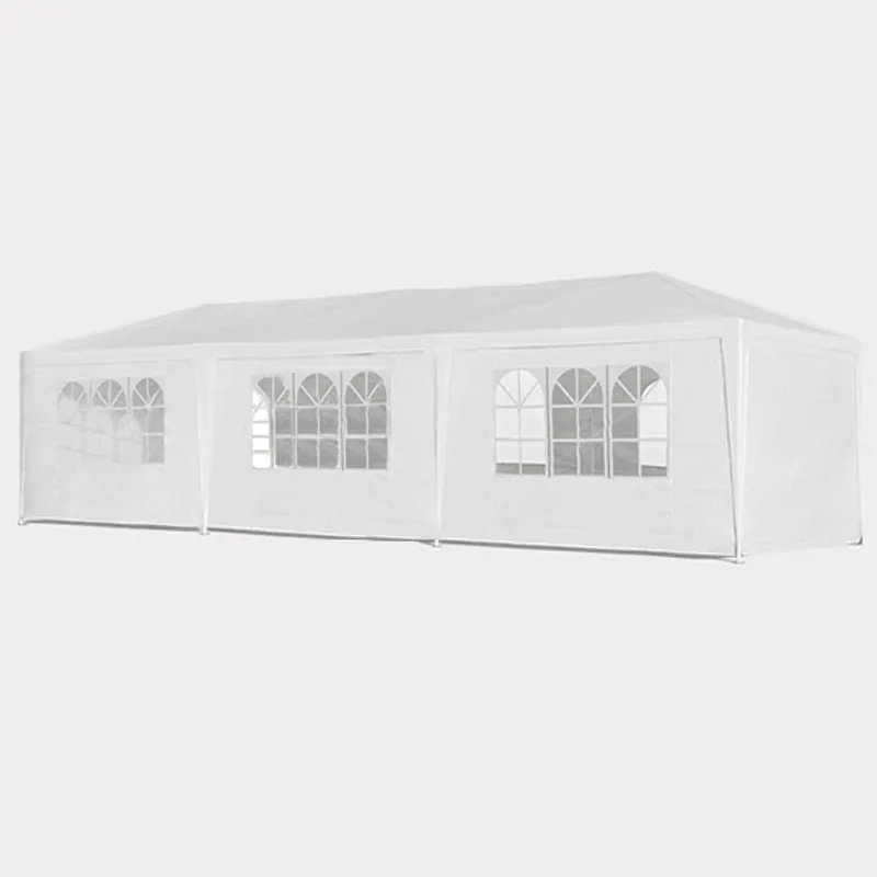 10X30' Wedding Party Canopy Tent Outdoor Gazebo With 8 Removable Sidewalls - White