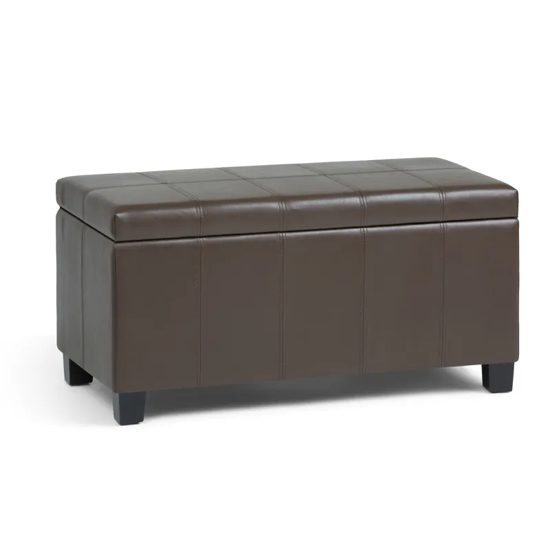 Dover - Storage Ottoman Bench - Chocolate Brown