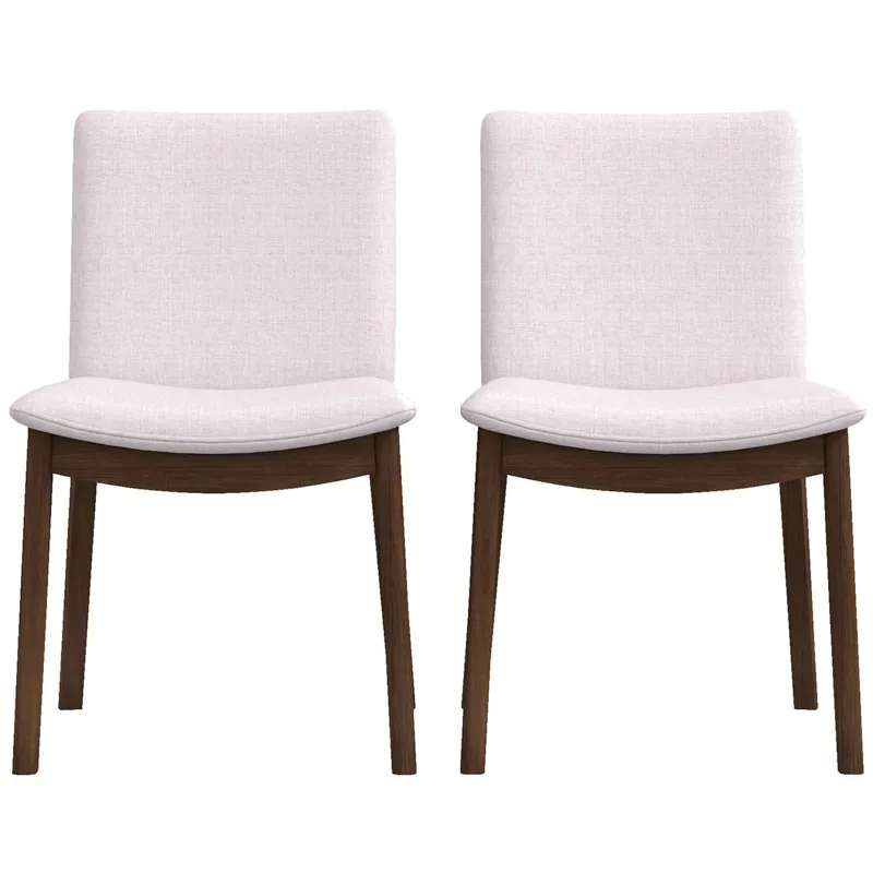Laura - Mid-Century Modern Solid Wood Dining Chair (Set of 2) - Beige
