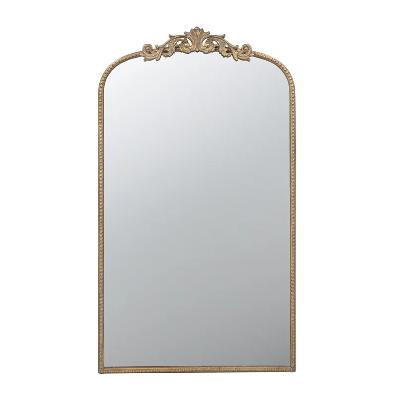 Arch Mirror, Baroque Inspired Wall Decor For Bathroom, Bedroom, Living Room - Gold