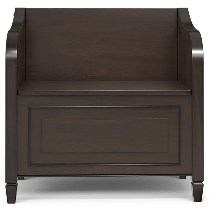 Connaught - Small Entryway Storage Bench - Chestnut Brown