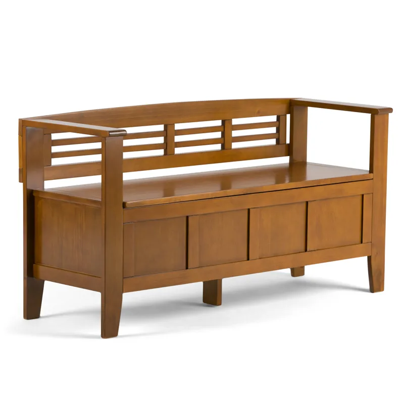 Adams - Entryway Storage Bench - Light Avalon Brown