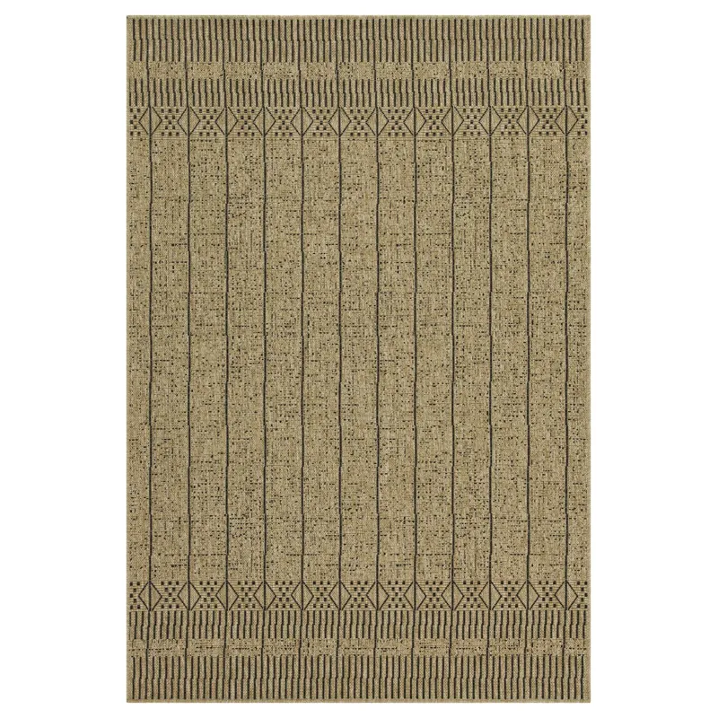 Earth - 2\'7\" X 7\'3\" Indoor / Outdoor, Area Rug - Jute / Black