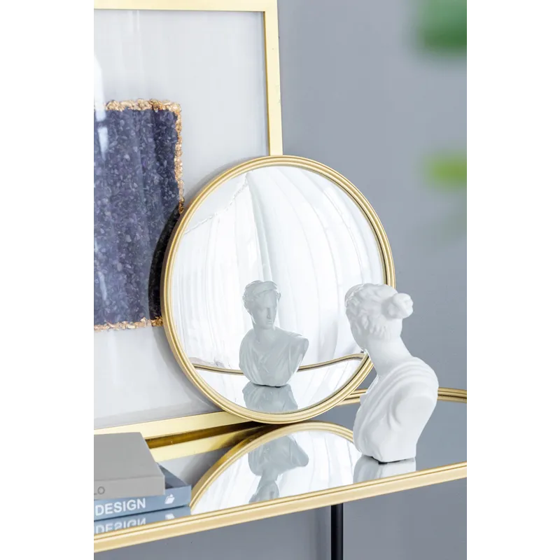 Round Mirror, Circle Mirror With Iron Frame For Living Room Bedroom Vanity, Entryway, Hallway - Gold