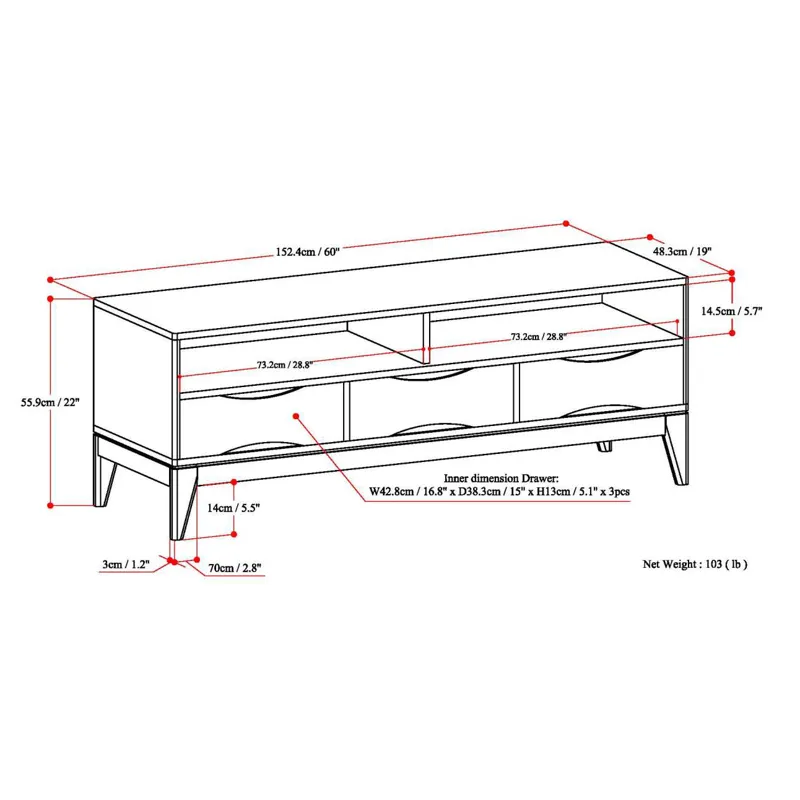 Harper - TV Media Stand - White