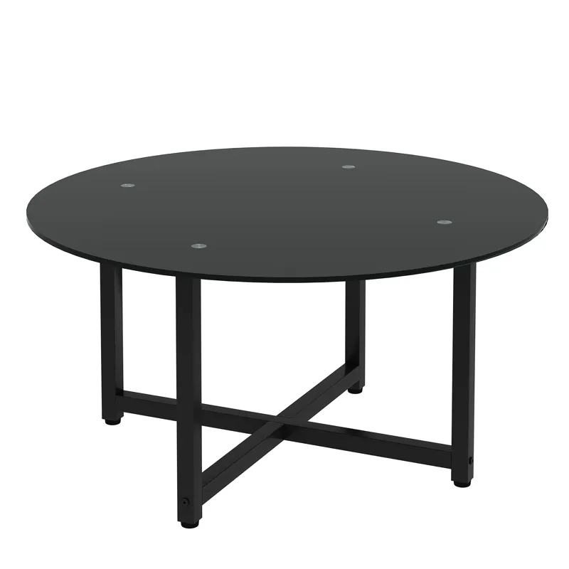 Round Whole Coffee Table, Clear Coffee Table,Modern Side Center Tables For Living Room, Living Room 