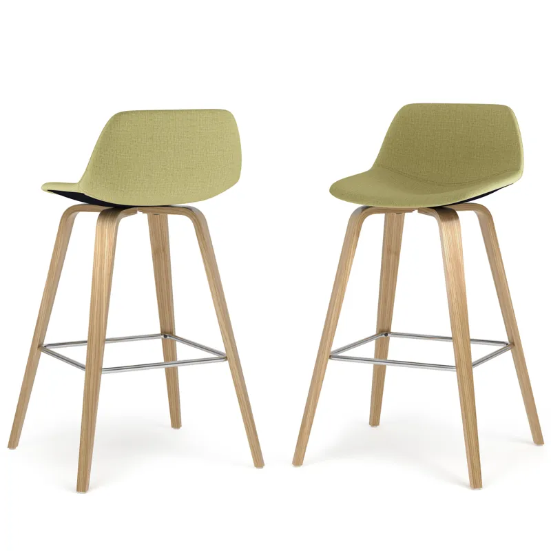 Randolph - Bentwood Counter Height Stool (Set of 2) - Acid Green / Light Brown