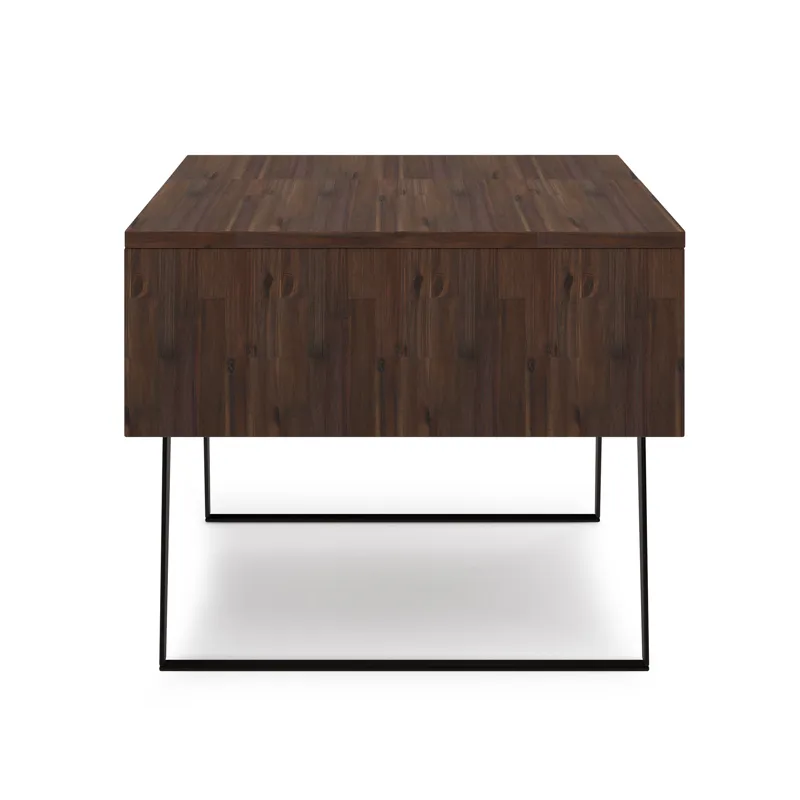 Lowry - Lift Top Coffee Table - Distressed Charcoal Brown