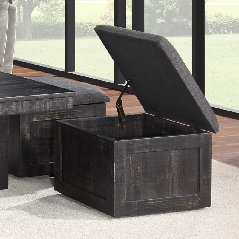 Moseberg - Oak Coffee Table With Storage Stools (Set of 5) - Gray