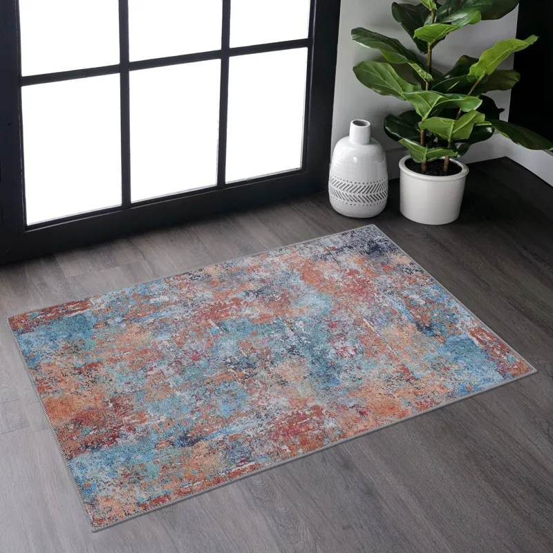 2\' x 3\' Machine Washable Area Rugs, Low-Pile, Non-Slip, Non-Shedding, Foldable, Kid & Pet Friendly