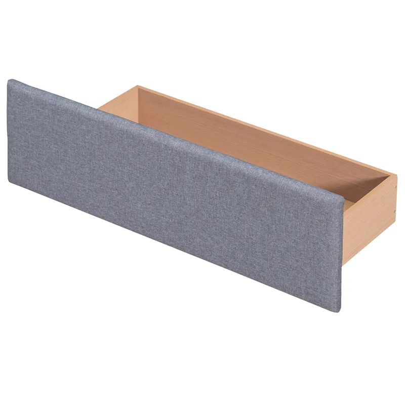 Queen Size Upholstered Platform Bed With Classic Headboard And 4 Drawers, No Box Spring Needed - Dar