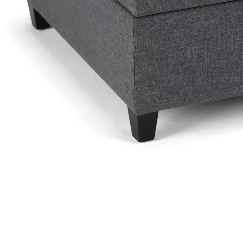 Ellis - Coffee Table Storage Ottoman - Slate Grey