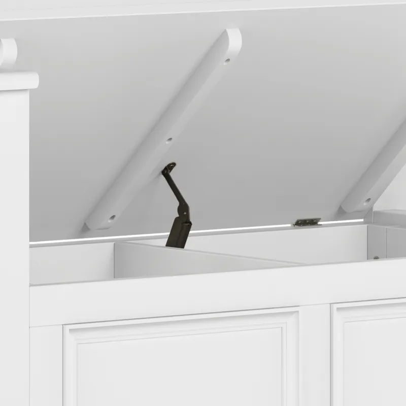 Amherst - Small Entryway Storage Bench - White