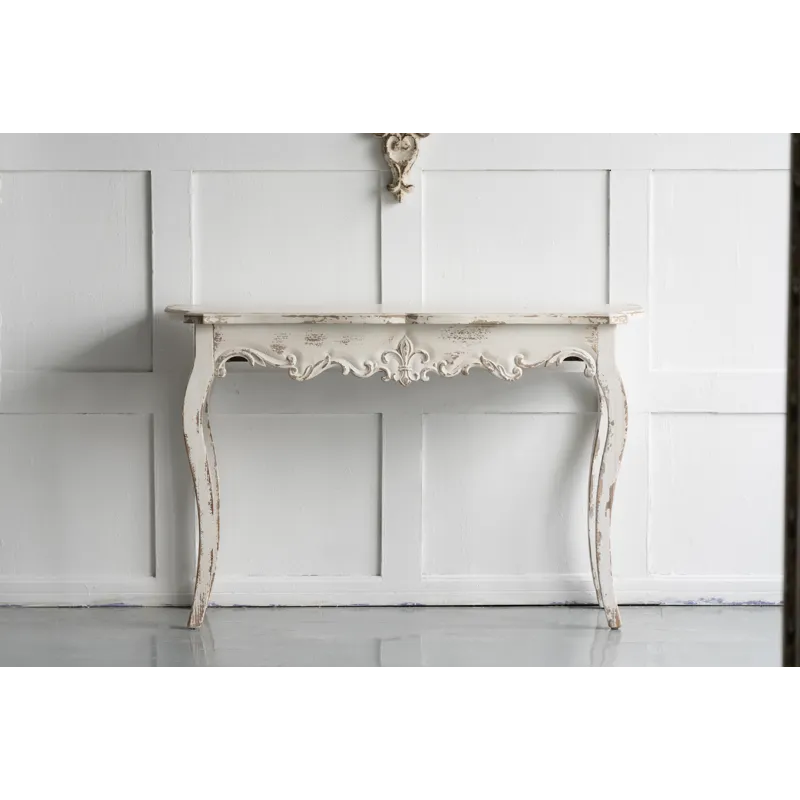 Saison Slimline Console Table, For Hallway Living Room Bedroom - Whitewash
