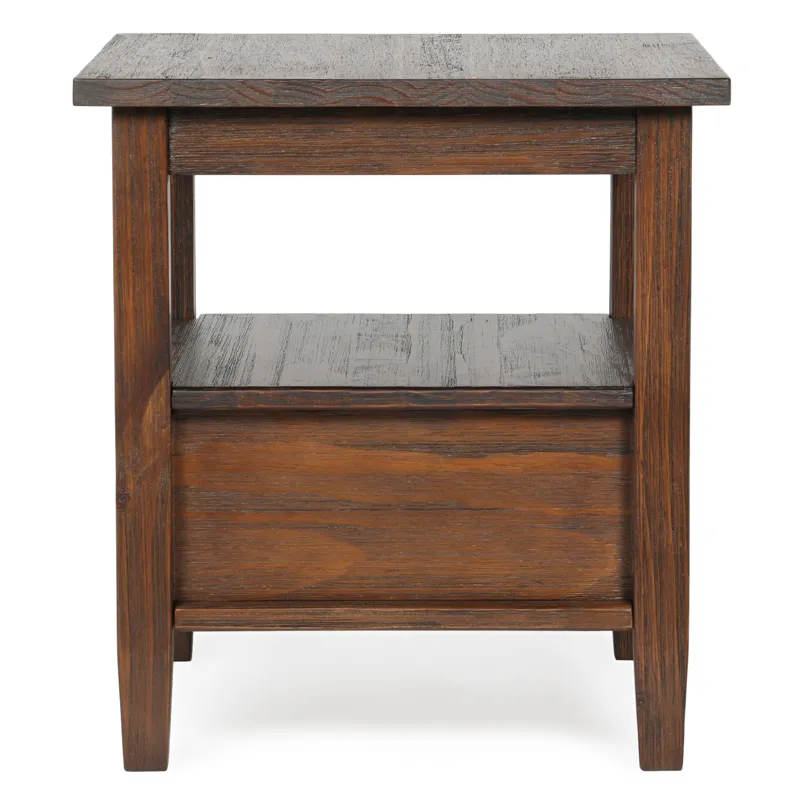 Warm Shaker - End Table - Distressed Charcoal Brown