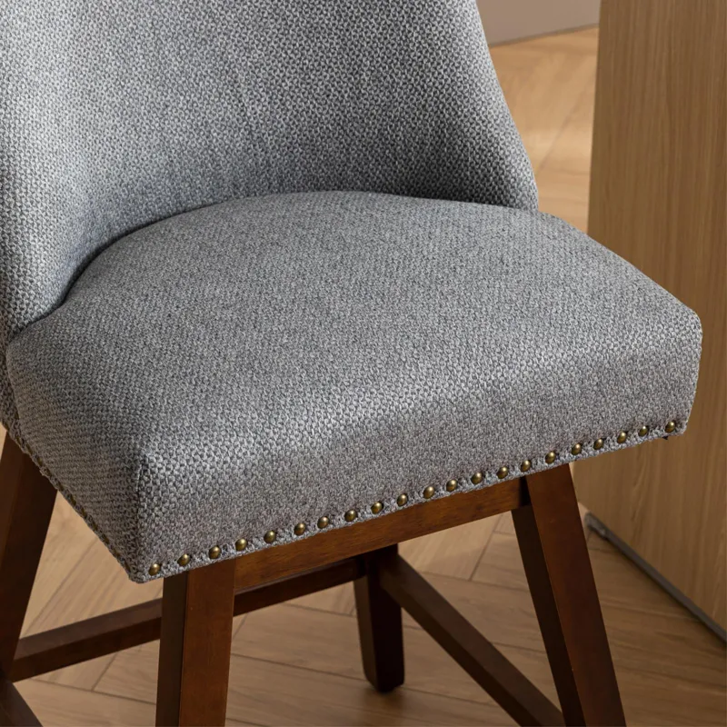 Counter Height Swivel Barstools, 26\'\' H Seat Height Upholstered Bar Stools (Set of 2), Fabric - Gr