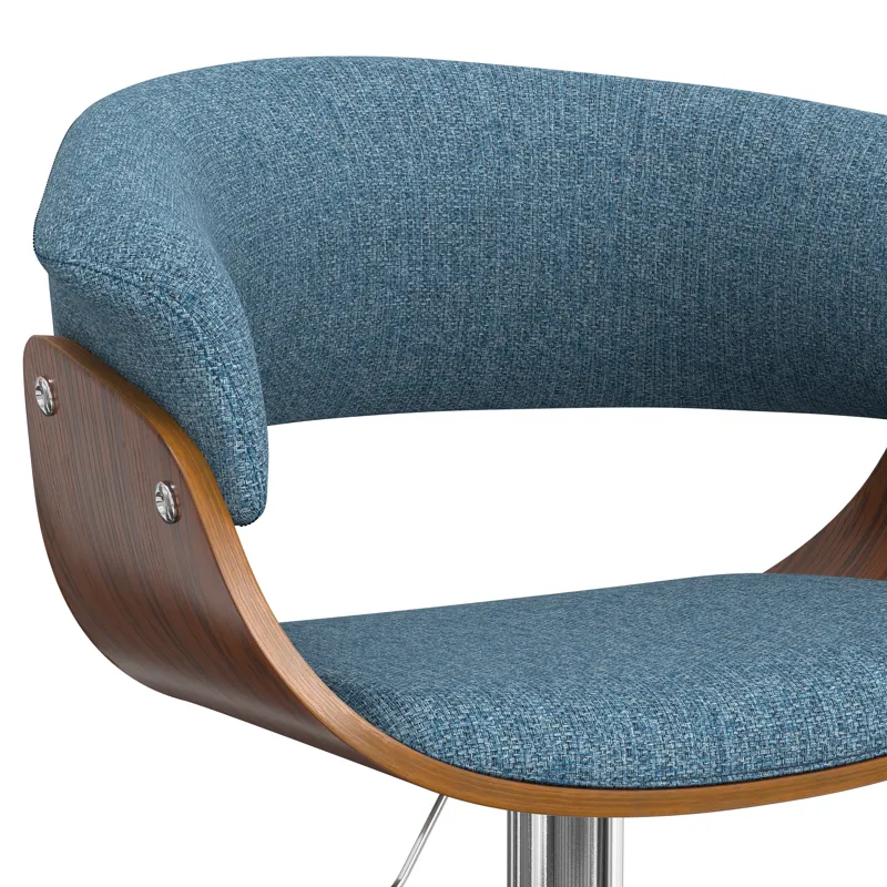 Sheldon - Adjustable Swivel Bar Stool - Denim Blue