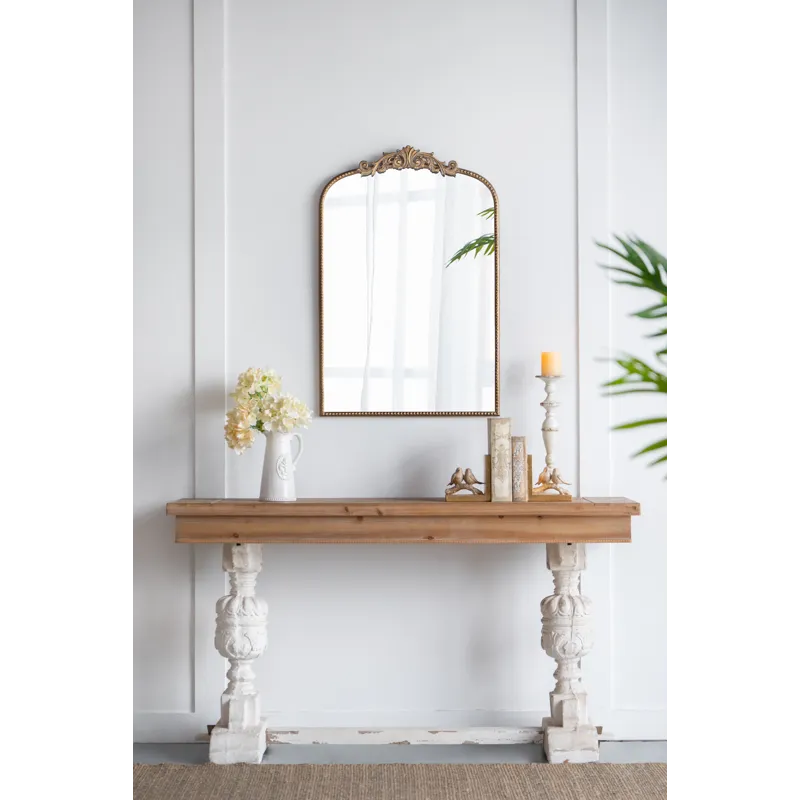 Arch Mirror, Baroque Inspired Wall Decor For Bathroom Bedroom Living Room - Gold