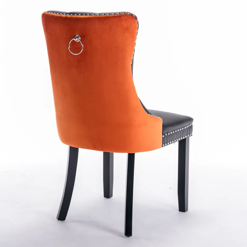 Nikki - Modern, High-End Tufted Solid Wood Contemporary PU And Velvet Upholstered Dining Chair With 