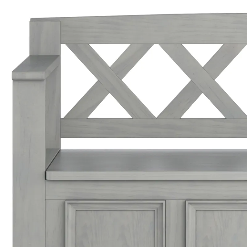 Amherst - Entryway Storage Bench - Fog Grey