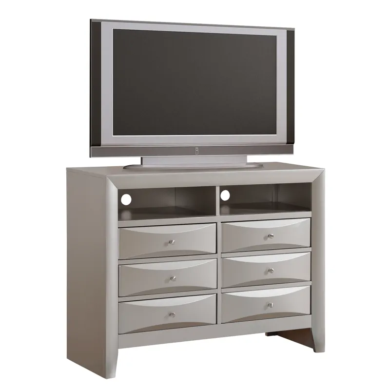 Marilla - G1503-TV2 Media Chest - Silver Champagne