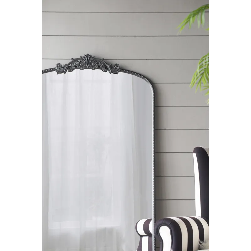 Full Length Mirror, Arched Mirror Hanging Or Leaning Against Wall, Large Mirror For Living Room - Bl