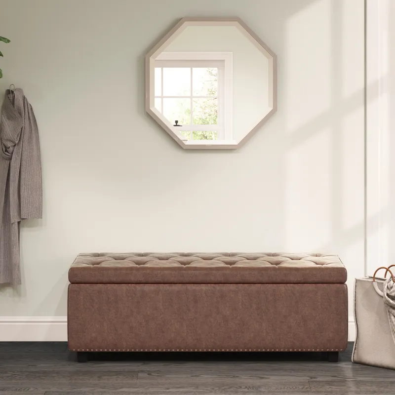 Hamilton - Storage Ottoman - Distressed Umber Brown
