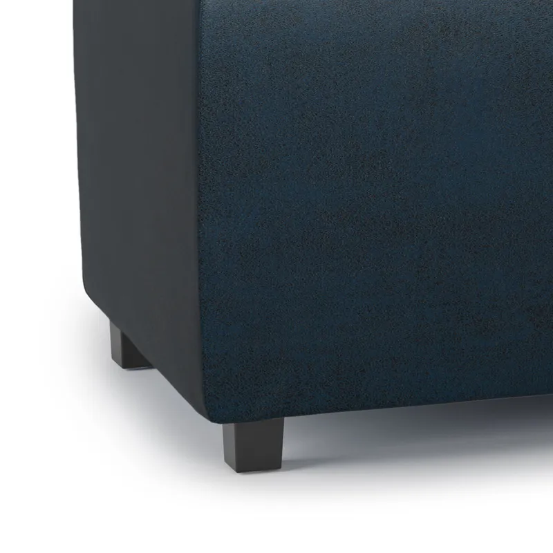 Avalon - Storage Ottoman - Distressed Dark Blue
