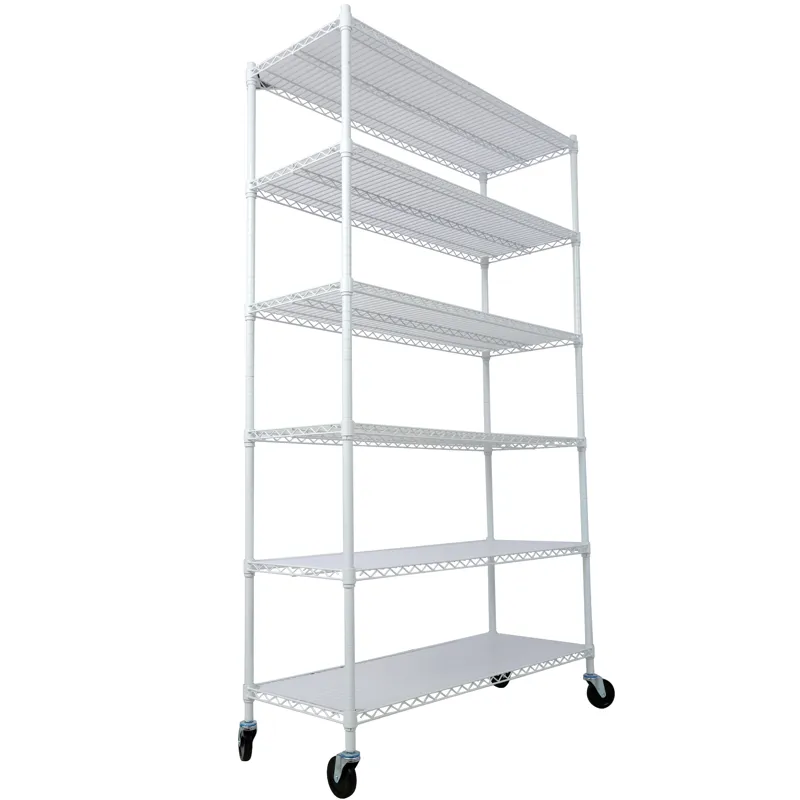20\" 6 Tier 6000Lbs Capacity Nsf Metal Shelf Wire Shelving Unit, Heavy Duty Adjustable Storage Rack 