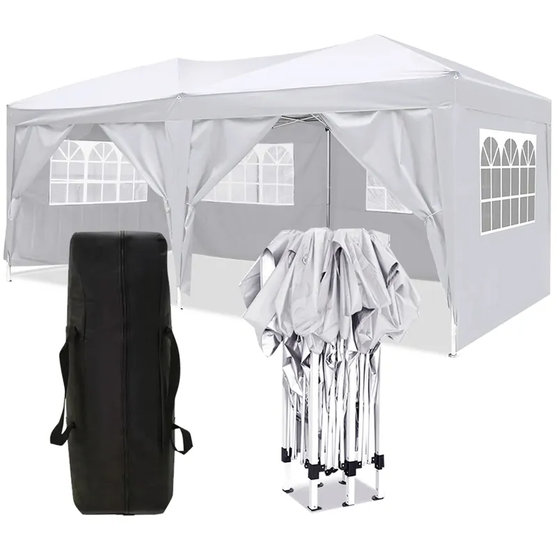 10X20 Ez Pop Up Canopy Outdoor Portable Party Folding Tent With 6 Removable Sidewalls + Carry Bag + 