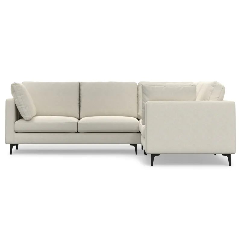 Ava - Mid Century Corner Sectional Sofa - Cream
