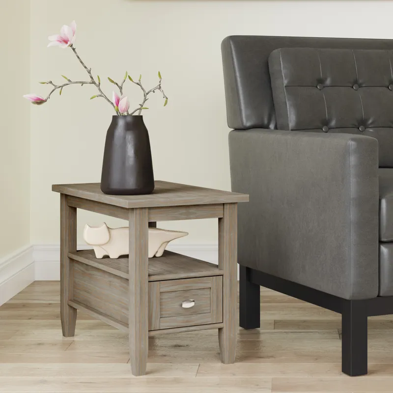Warm Shaker - Narrow Side Table - Distressed Grey
