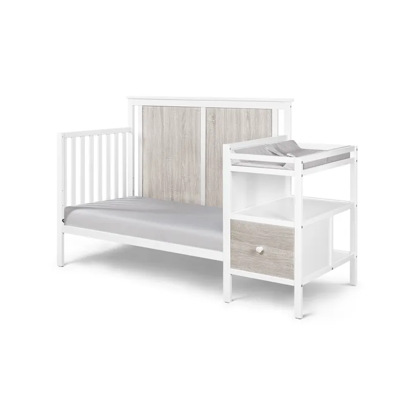 Connelly - 4-in-1 Crib and Changer Combo - White/Rockport Gray
