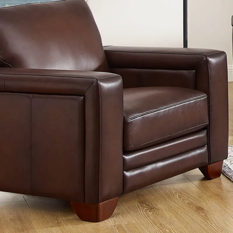 Aiden Alice - Leather Chair - Caramel
