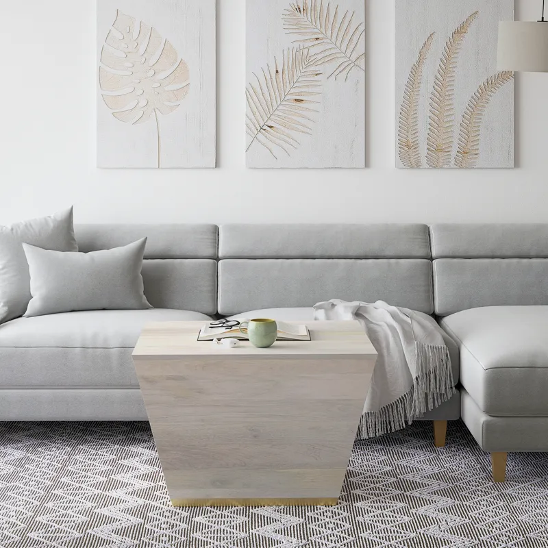 Abba - Square Coffee Table - White Wash