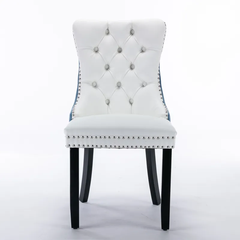 Nikki - Modern, High-End Tufted Solid Wood Contemporary PU And Velvet Upholstered Dining Chair With 