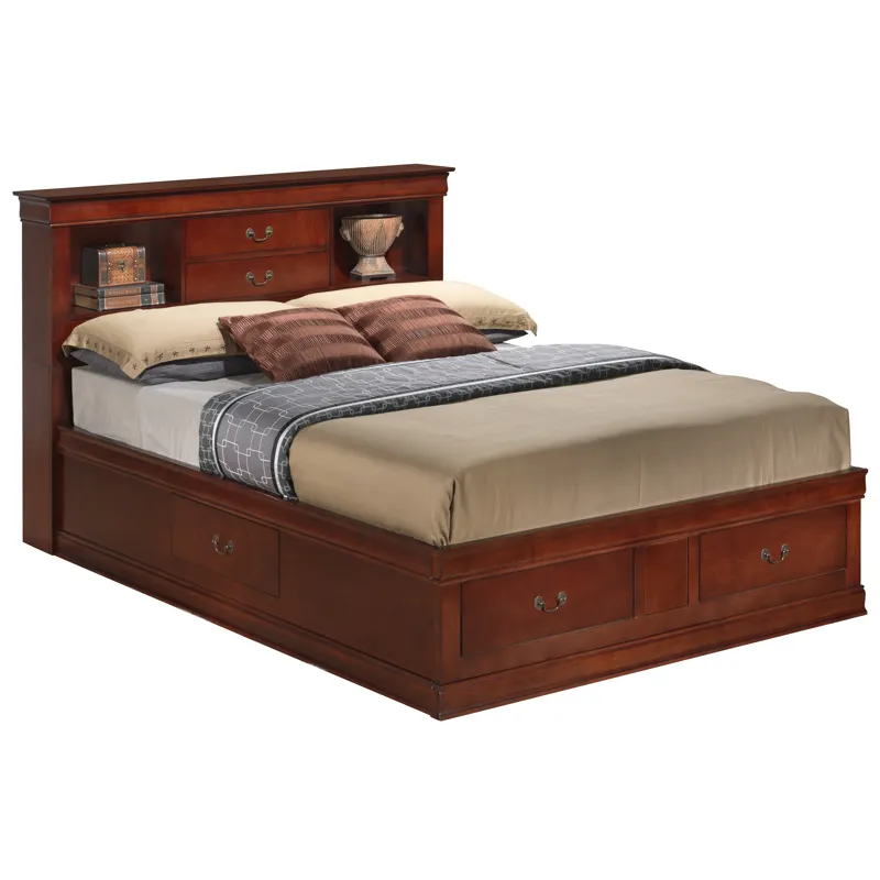 Louis Phillipe - G3100B-QSB Queen Storage Bed - Cherry