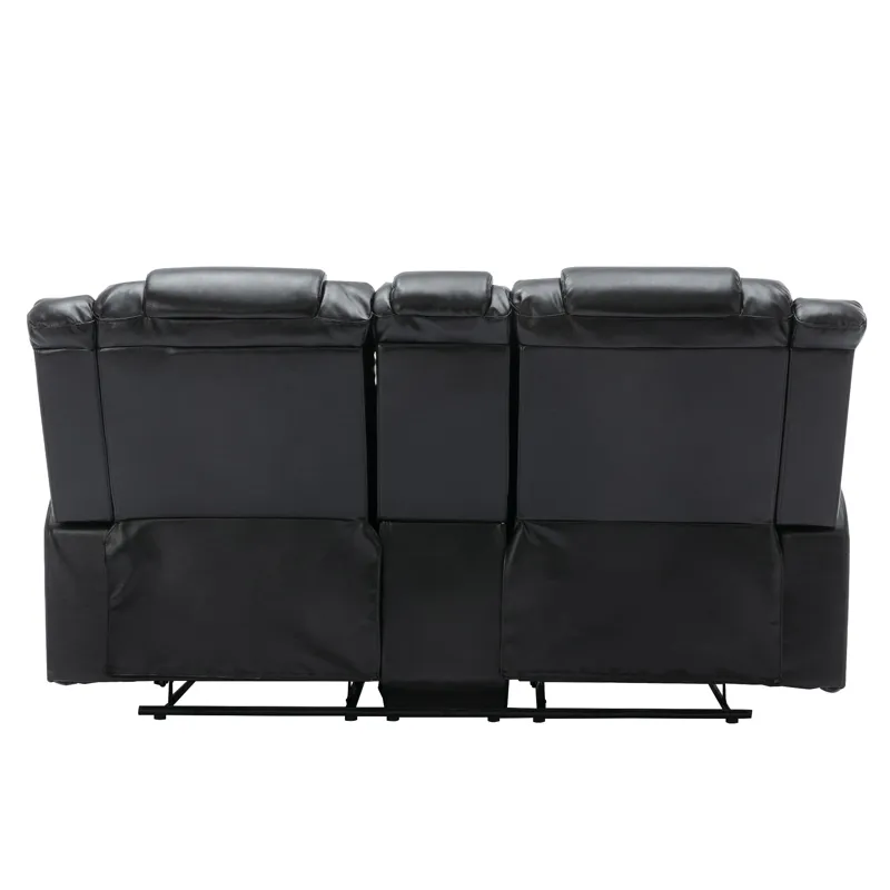 2 Seater Home Theater Recliner Manual Recliner Chair With A Storage Box And Two Cup Holders For Livi