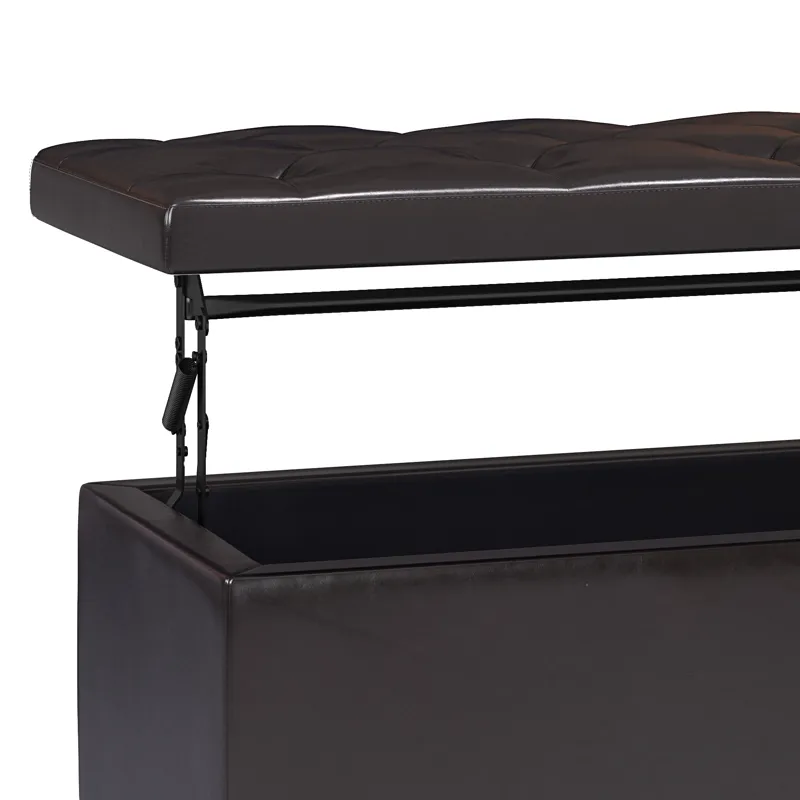 Hamilton - Lift Top Rectangular Storage Ottoman - Tanners Brown