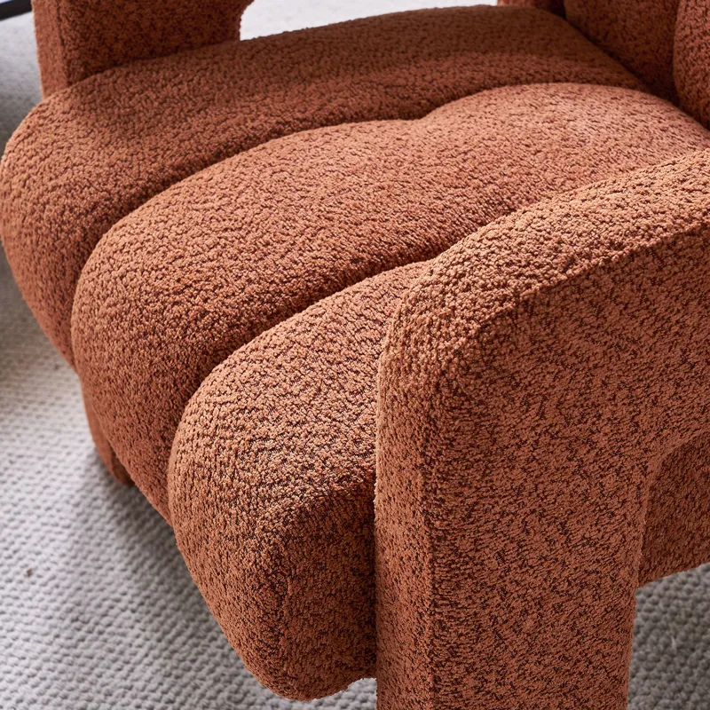 31.10\" Wide Boucle Upholstered Accent Chair - Orange