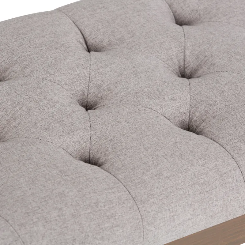 Waverly - Tufted Ottoman Bench - Cloud Grey