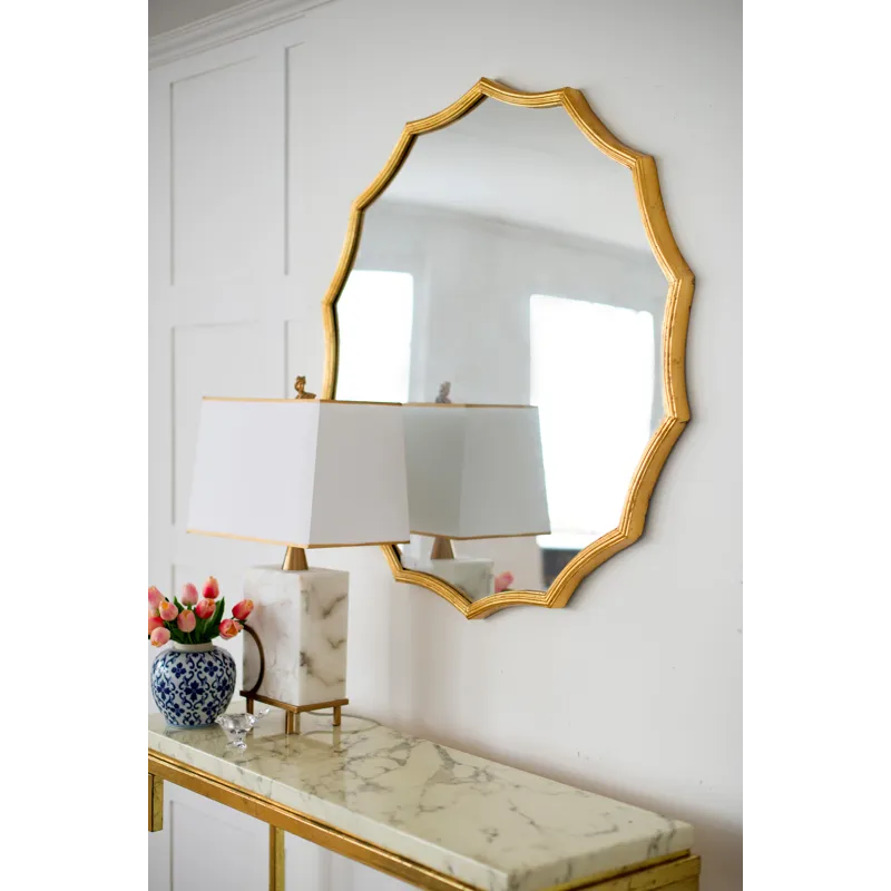 Round Sunburst Wall Mirror, Wall Decor Mirror For Entryway Bedroom Living Room - Gold