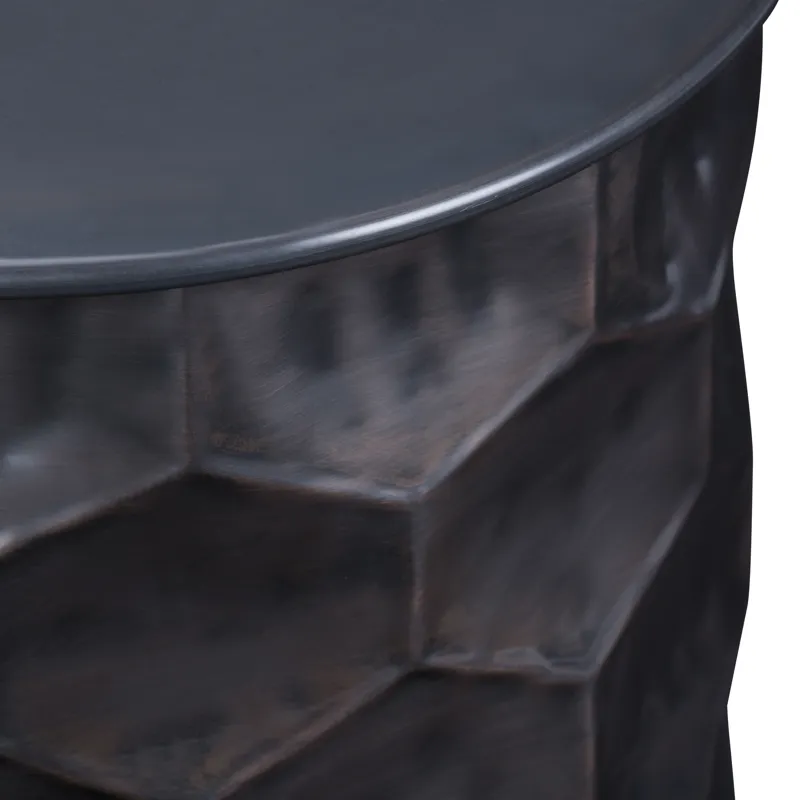 Whitney - Metal Storage Side Table - Antique Bronze