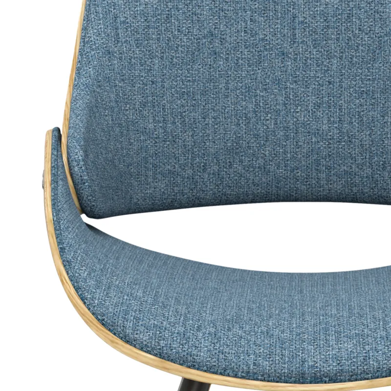 Malden - Bentwood Dining Chair with Wood Back - Denim Blue / Light Brown