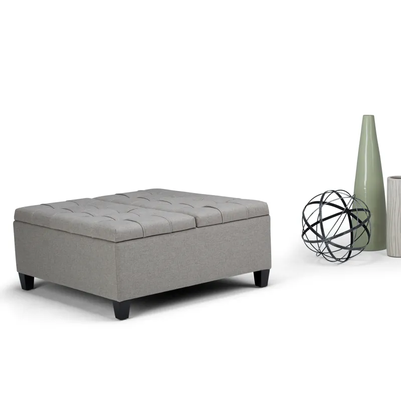 Harrison - Coffee Table Storage Ottoman - Dove Grey