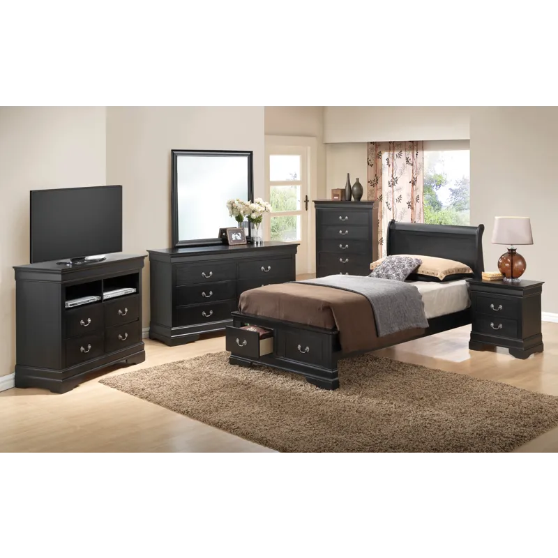 Louis Phillipe - G3150D-TSB2 Twin Storage Bed - Black