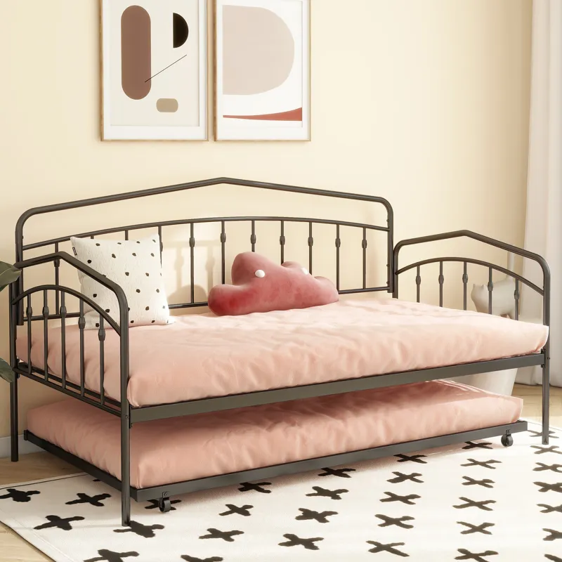 Fox - Twin Daybed With Twin Trundle - Black