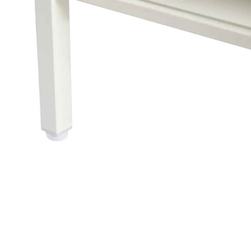 40.16\" Rattan Coffee Table, Sliding Door For Storage, Metal Legs, Modern Table For Living Room - Wh