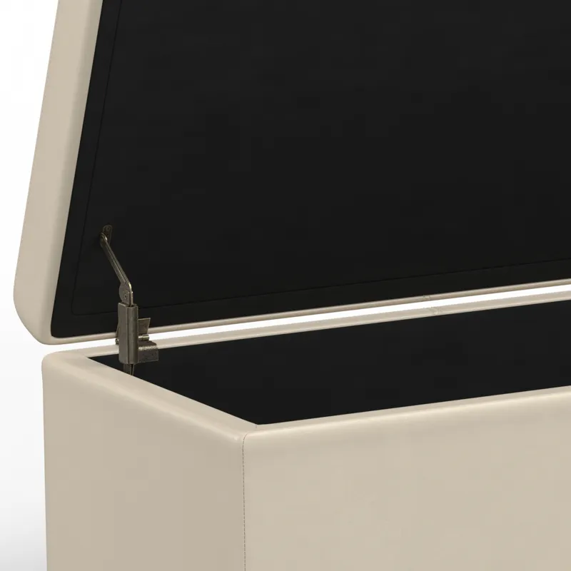 Avalon - Extra Large Storage Ottoman Bench - Satin Cream